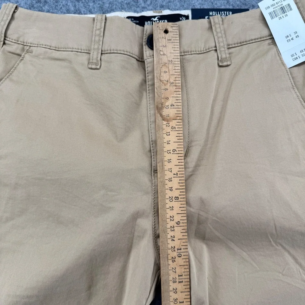 Hollister Skinny Chino Pants Mens 28x30 Khaki Epic Flex Tan 330-302-0717-475